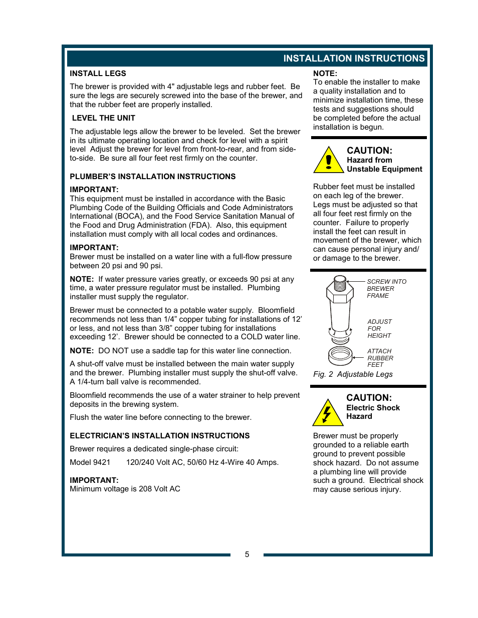 Bloomfield 9421 (SS2-HE) User Manual | Page 7 / 28