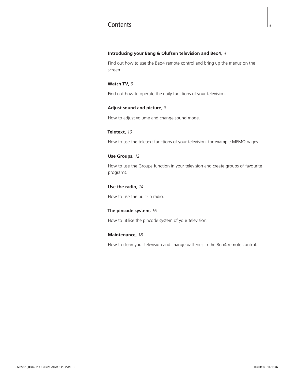 Bang & Olufsen BeoCenter 6-23 - User Guide User Manual | Page 3 / 20