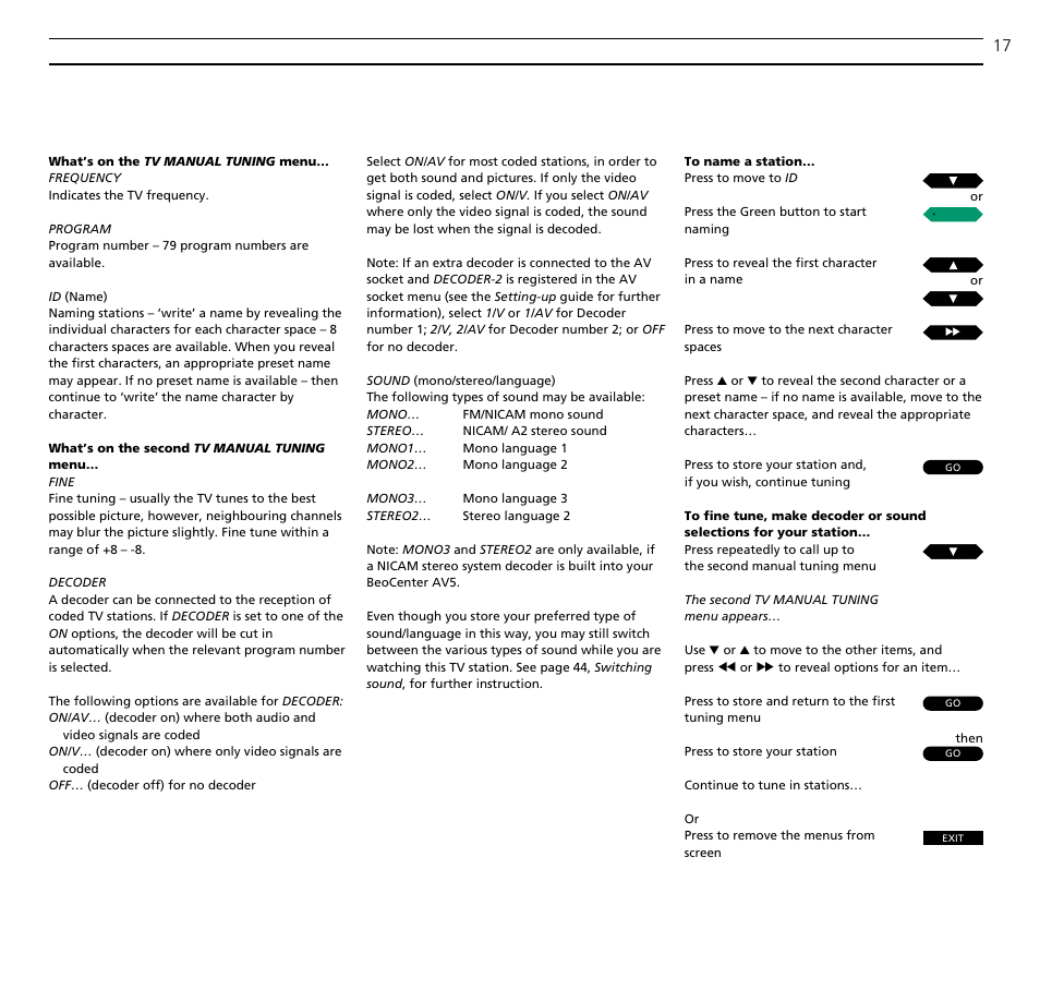 Bang & Olufsen BeoCenter AV5 - User Guide User Manual | Page 17 / 56