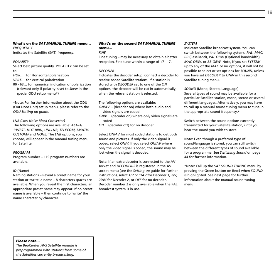 Bang & Olufsen BeoCenter AV5 - User Guide User Manual | Page 19 / 56