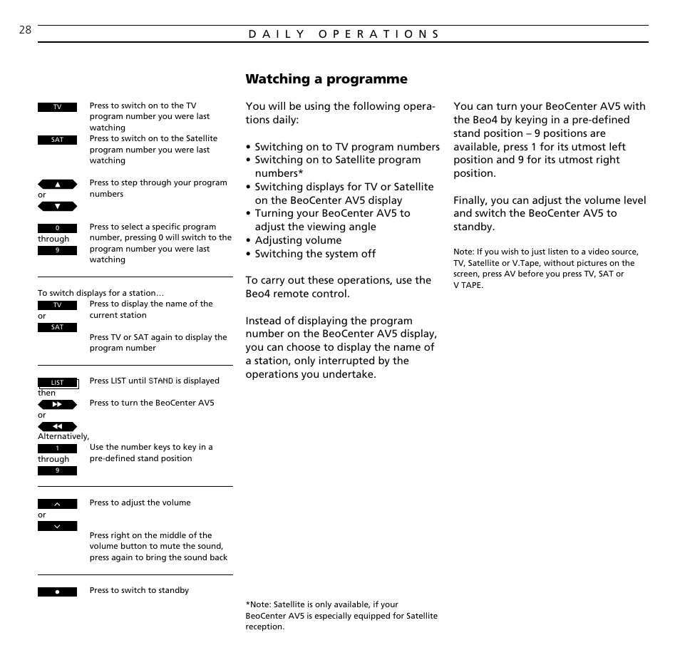 Watching a programme | Bang & Olufsen BeoCenter AV5 - User Guide User Manual | Page 28 / 56