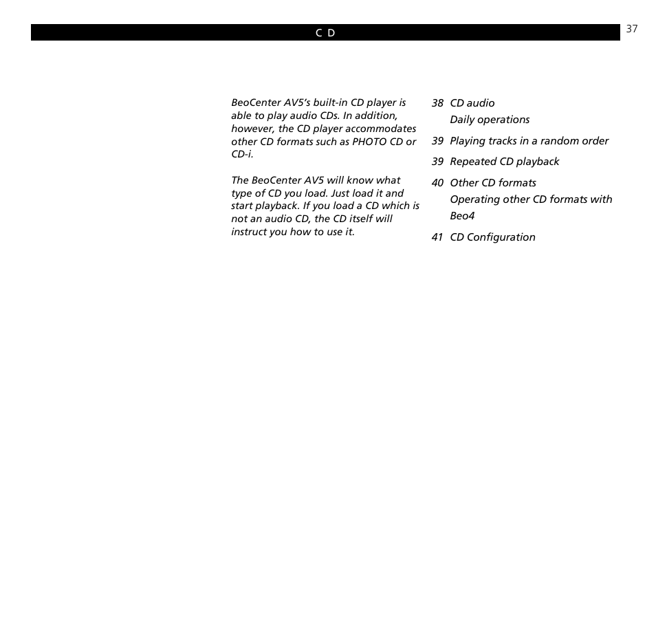 Bang & Olufsen BeoCenter AV5 - User Guide User Manual | Page 37 / 56