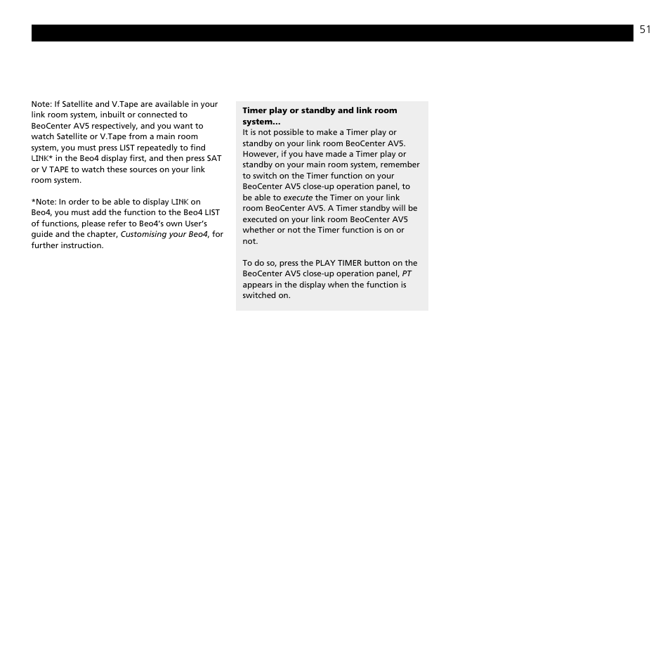 Bang & Olufsen BeoCenter AV5 - User Guide User Manual | Page 51 / 56