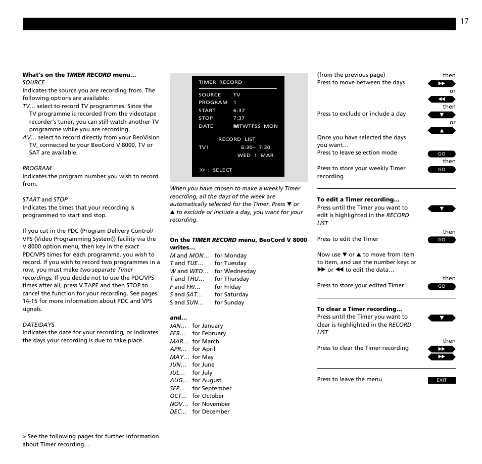 Bang & Olufsen BeoCord V8000_MS - User Guide User Manual | Page 17 / 32