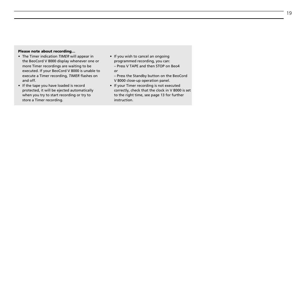 Bang & Olufsen BeoCord V8000_MS - User Guide User Manual | Page 19 / 32