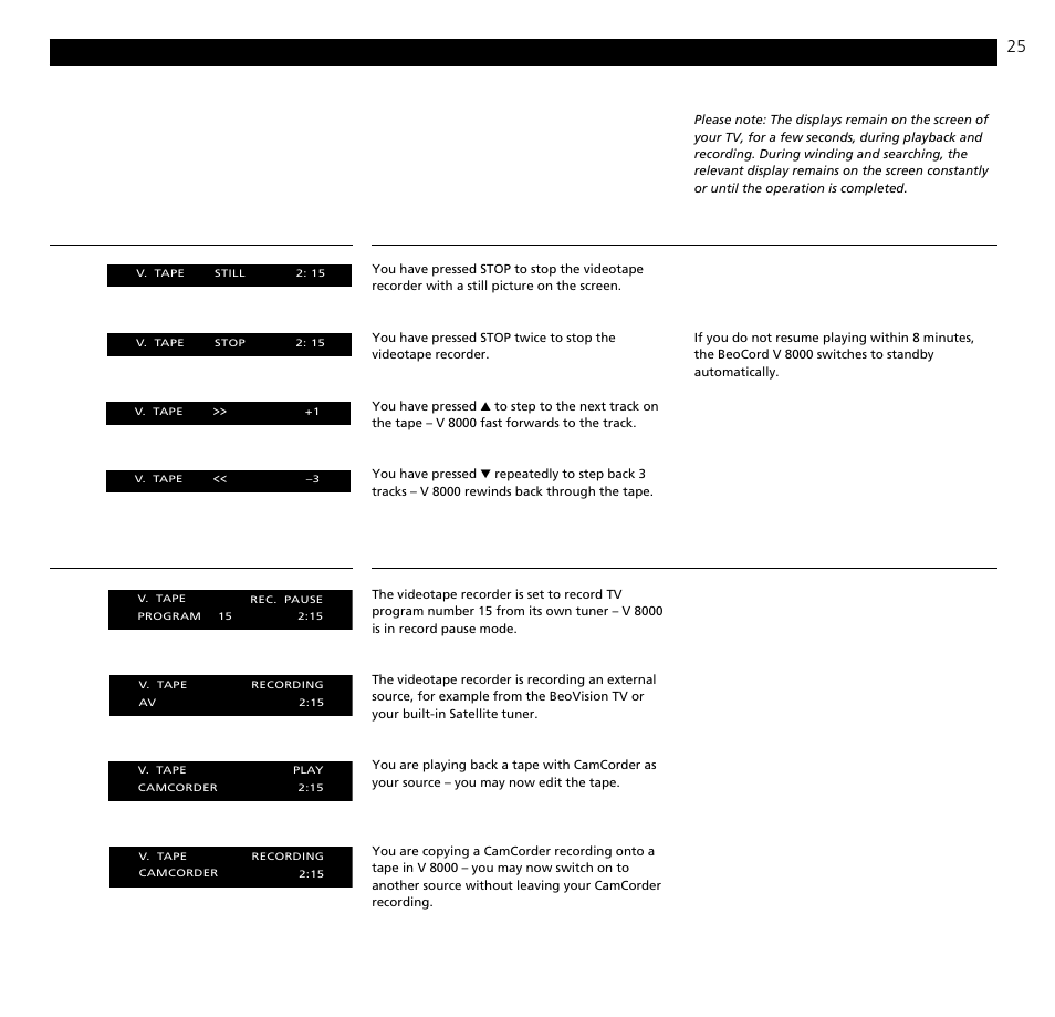 Bang & Olufsen BeoCord V8000_MS - User Guide User Manual | Page 25 / 32