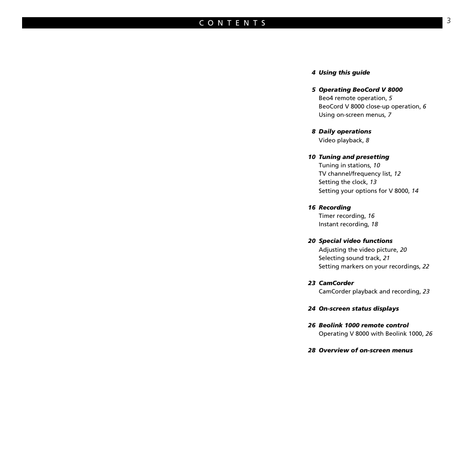 Bang & Olufsen BeoCord V8000_MS - User Guide User Manual | Page 3 / 32