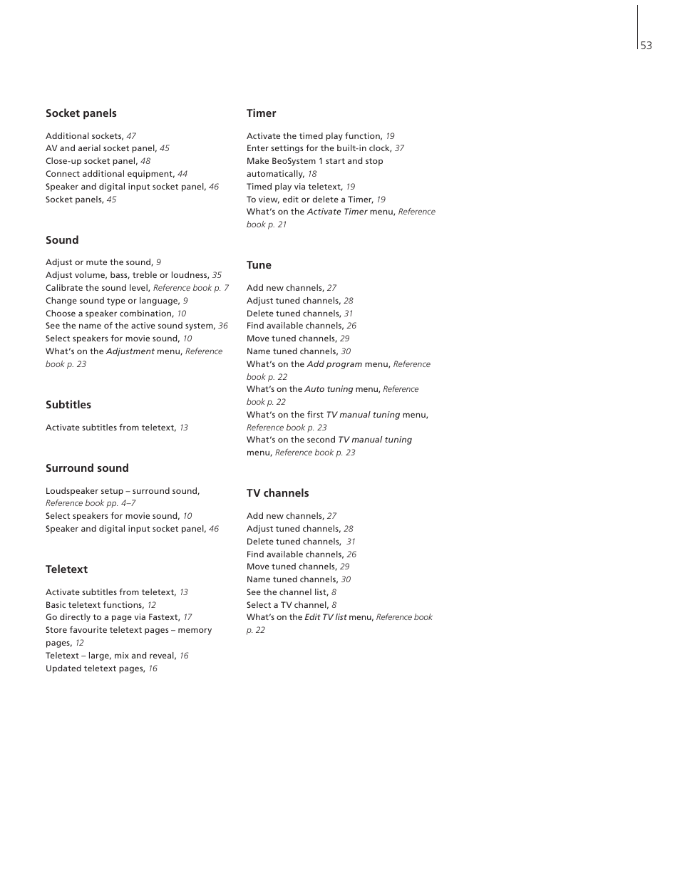 Bang & Olufsen BeoSystem 1 - User Guide User Manual | Page 53 / 56