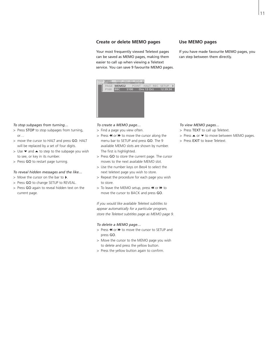 Bang & Olufsen BeoVision 1 - User Guide User Manual | Page 11 / 16