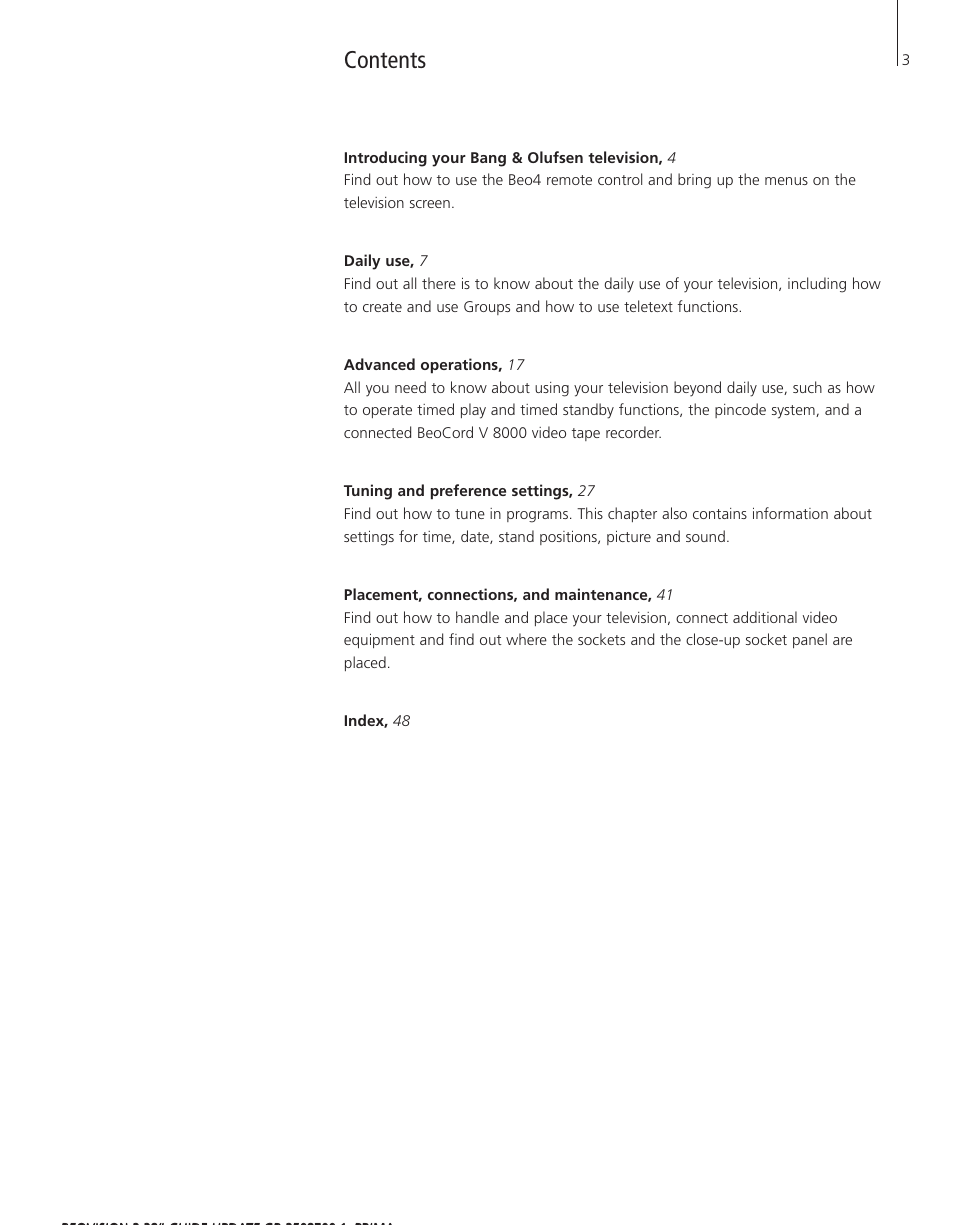 Bang & Olufsen BeoVision 3-28 - User Guide User Manual | Page 3 / 52