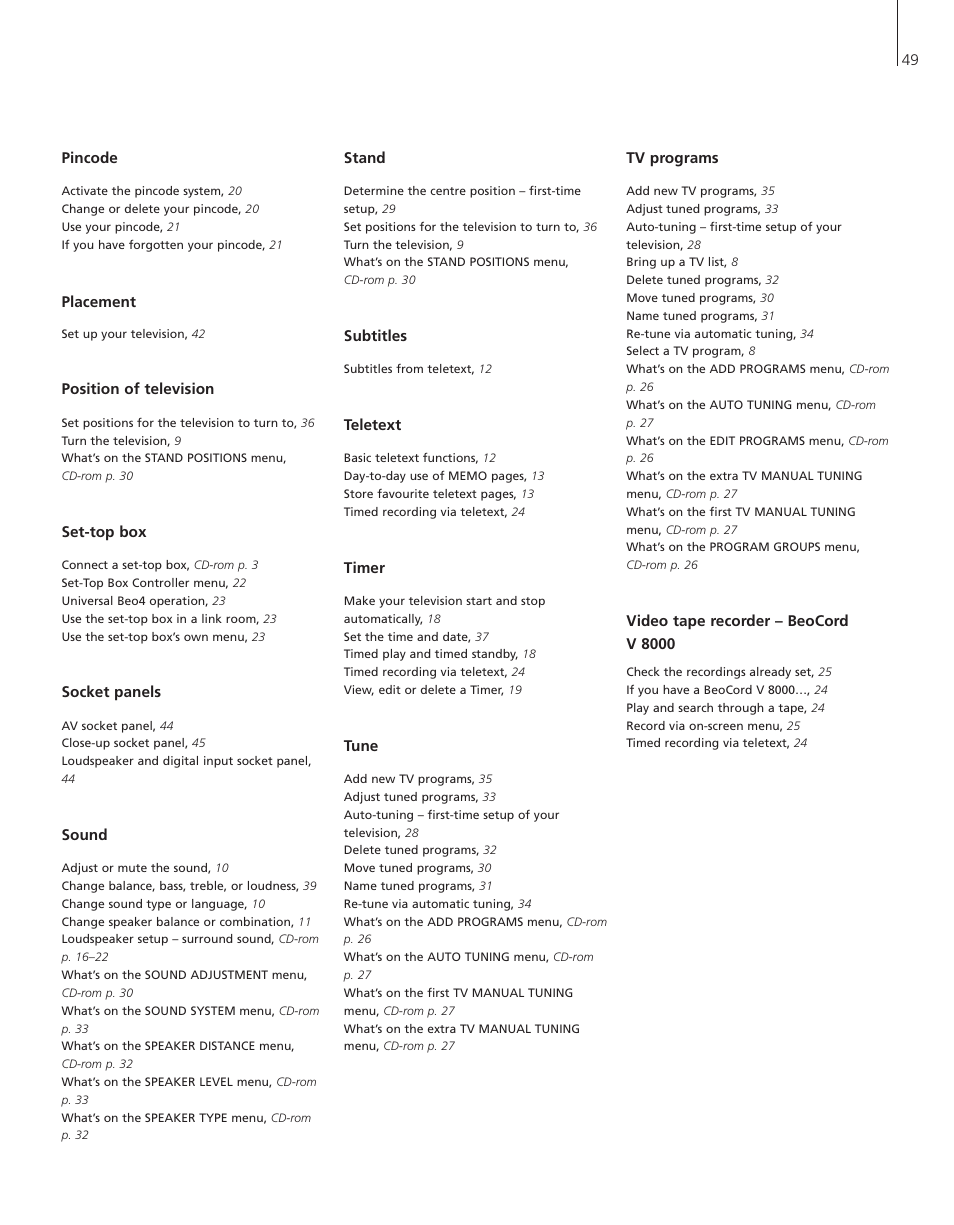 Bang & Olufsen BeoVision 3-28 - User Guide User Manual | Page 49 / 52