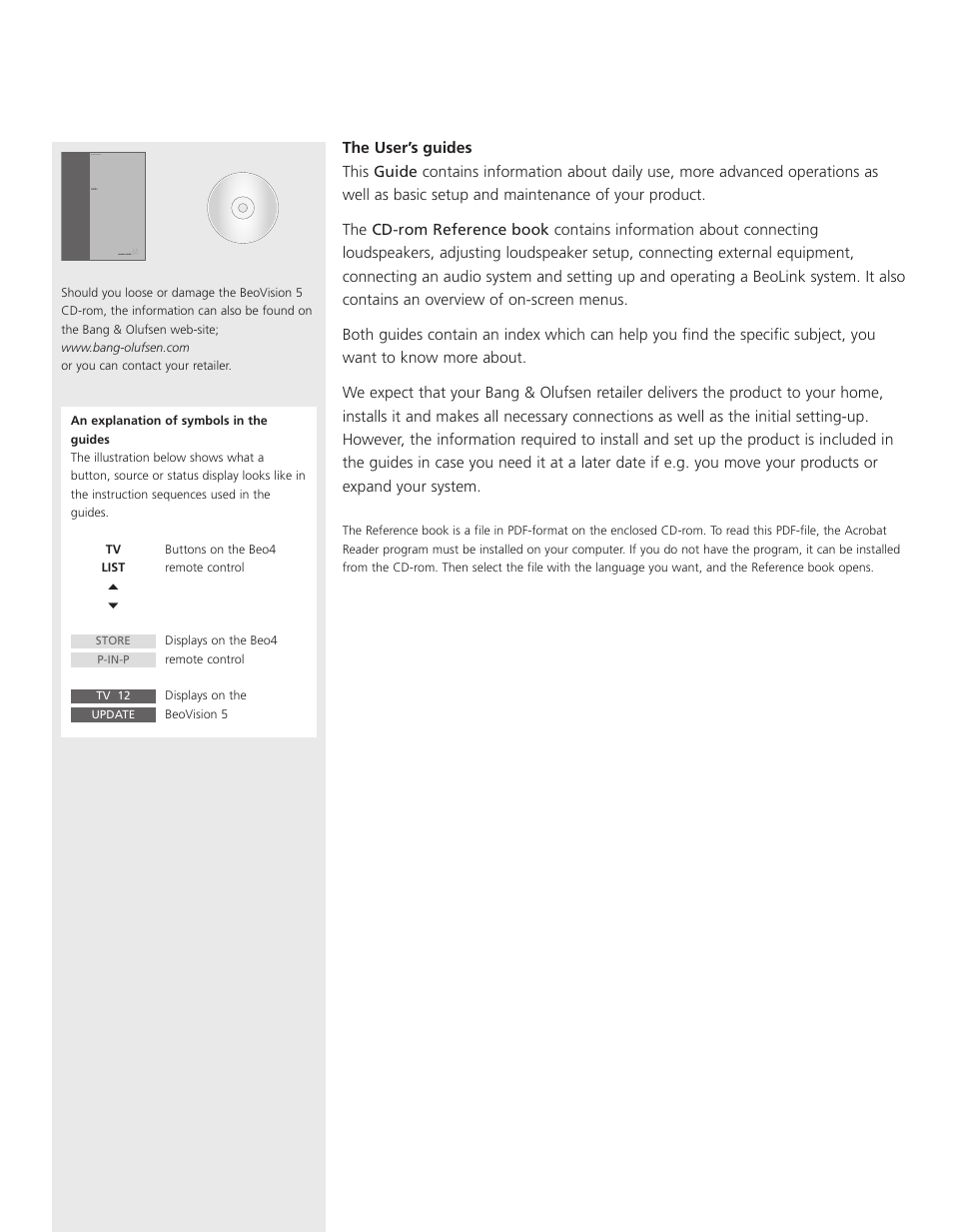 Bang & Olufsen BeoVision 5 - User Guide User Manual | Page 2 / 47