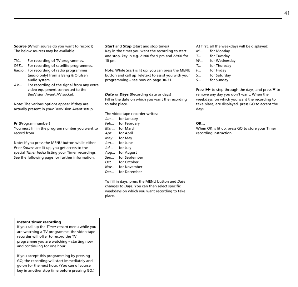 Bang & Olufsen BeoVision Avant (1995-2005) - User Guide User Manual | Page 41 / 72