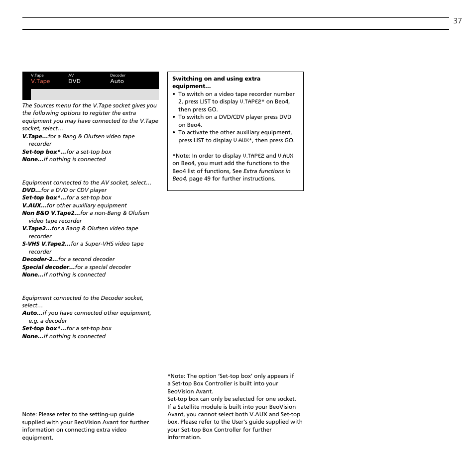 Bang & Olufsen BeoVision Avant CTV (1995-2005) - User Guide User Manual | Page 37 / 56