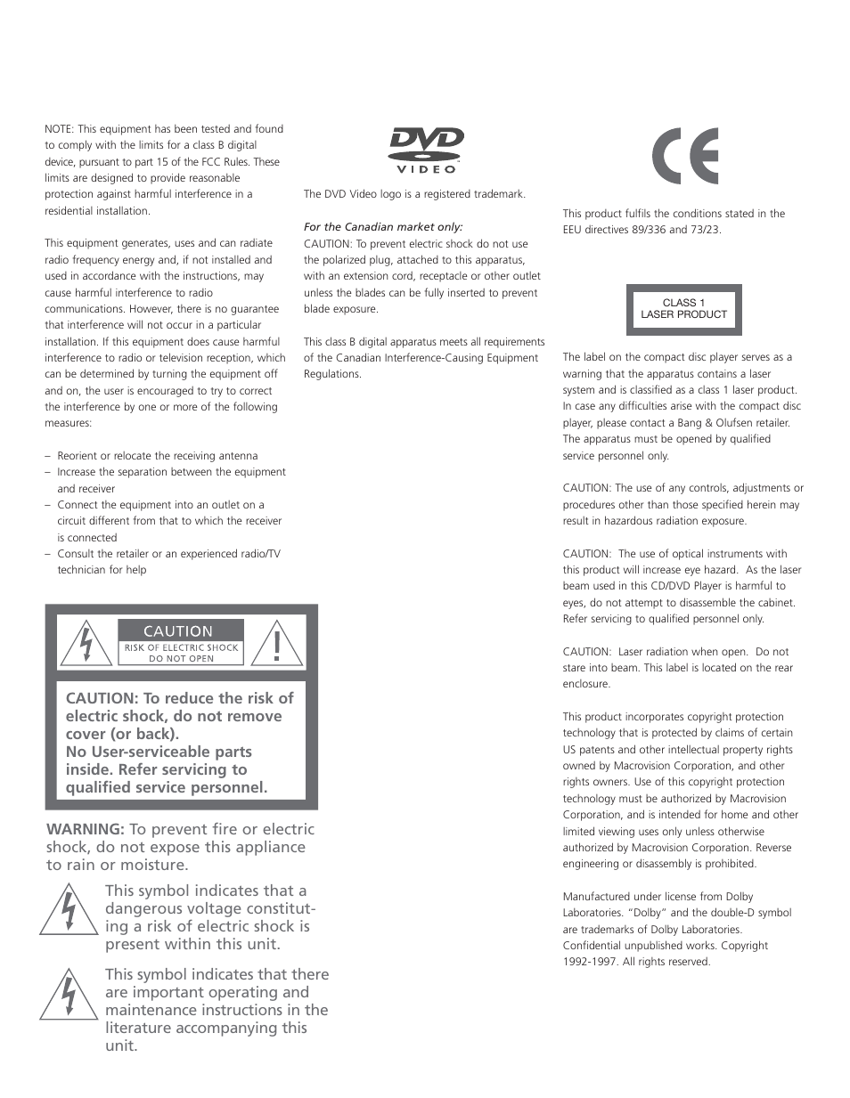 Bang & Olufsen DVD 1 - User Guide User Manual | Page 2 / 23