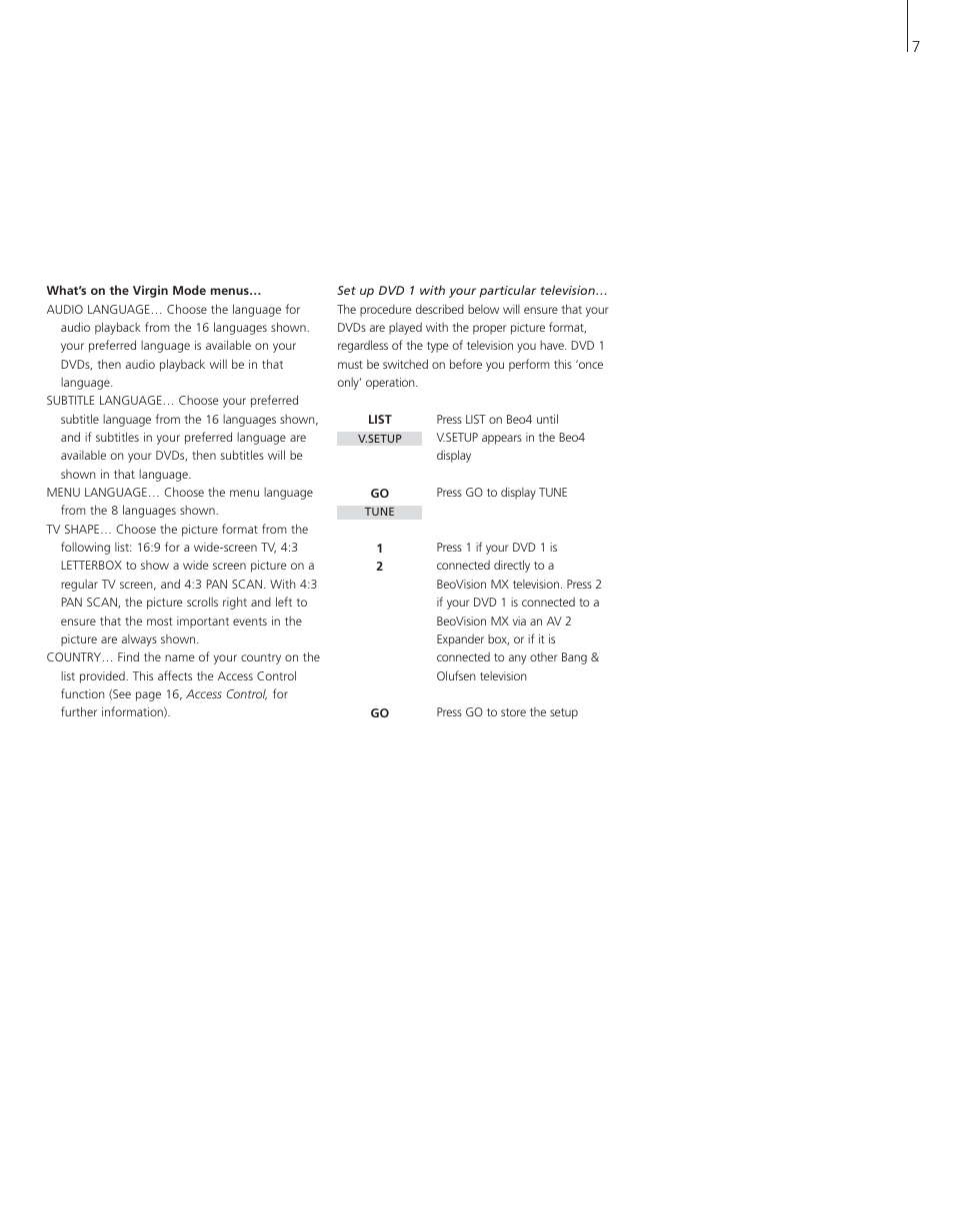 Bang & Olufsen DVD 1 - User Guide User Manual | Page 7 / 23
