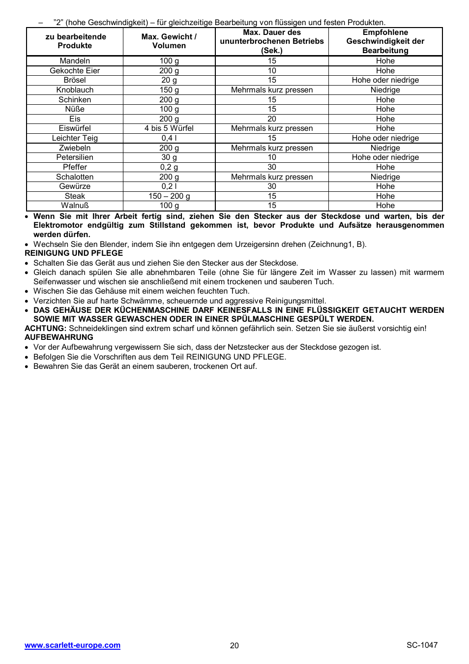 Scarlett SC-1047 User Manual | Page 20 / 20