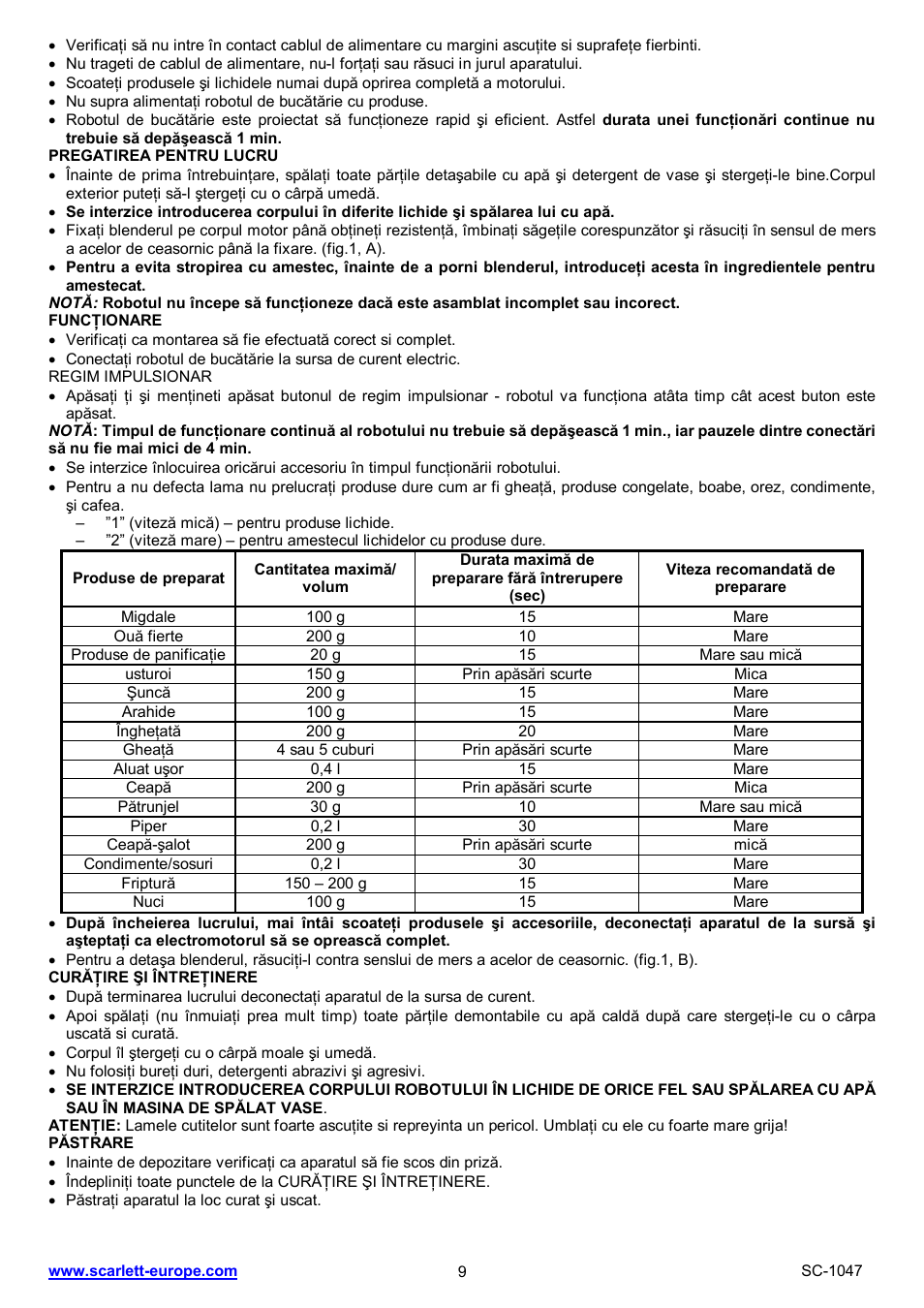 Scarlett SC-1047 User Manual | Page 9 / 20