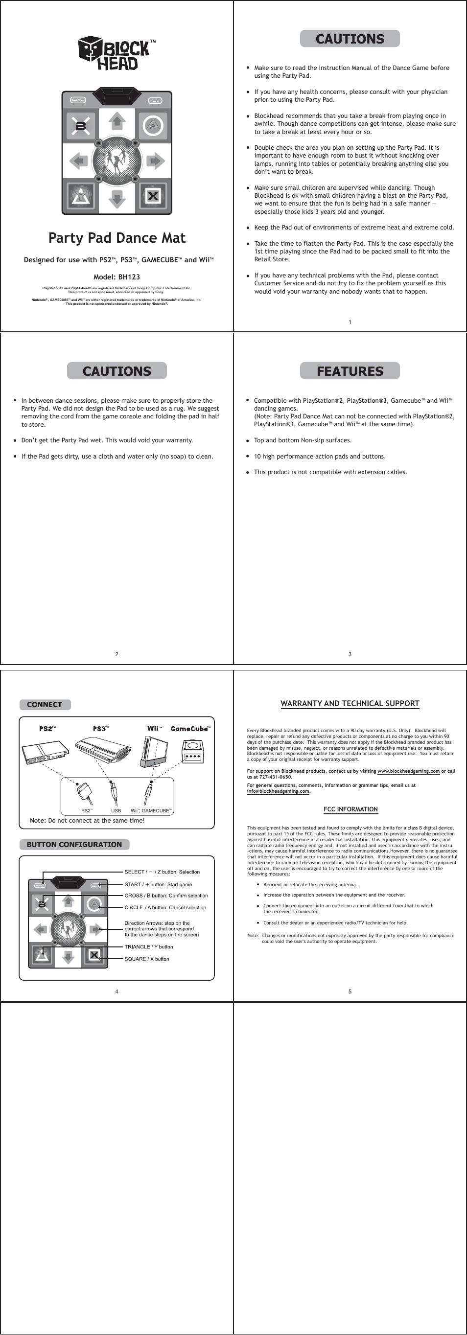 Blockhead BH123 User Manual | 1 page