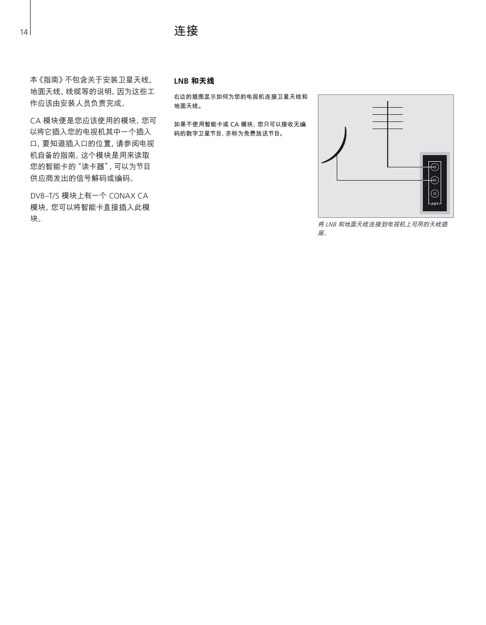 Lnb 和天线 | Bang & Olufsen DVB-T/S - User Guide User Manual | Page 14 / 24