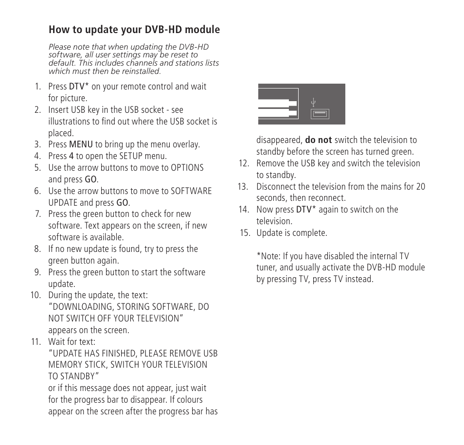 How to update your dvb-hd module | Bang & Olufsen DVB-HD - Software update instructions User Manual | Page 3 / 4
