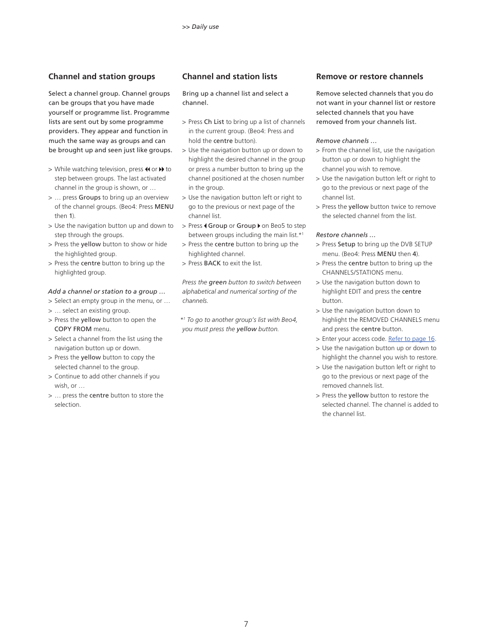 Bang & Olufsen DVB-HD - User Guide User Manual | Page 7 / 23