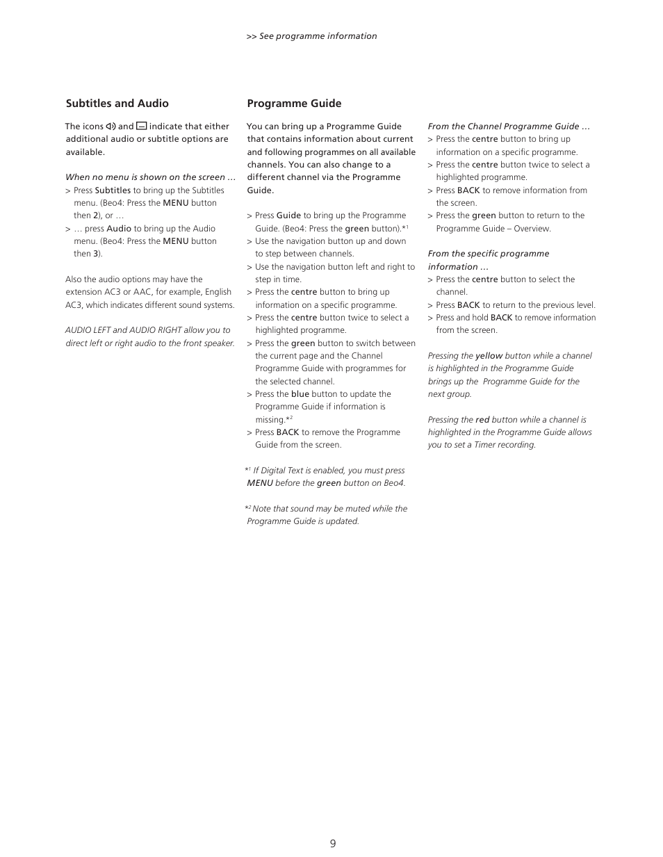 Bang & Olufsen DVB-HD - User Guide User Manual | Page 9 / 23