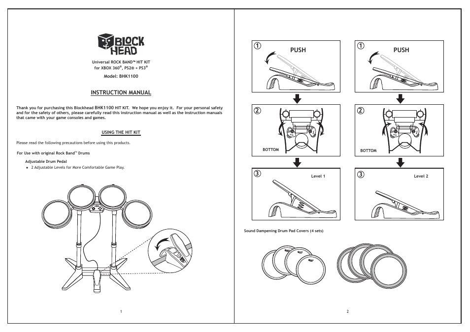 Blockhead Universal ROCK BAND BHK1100 User Manual | 2 pages