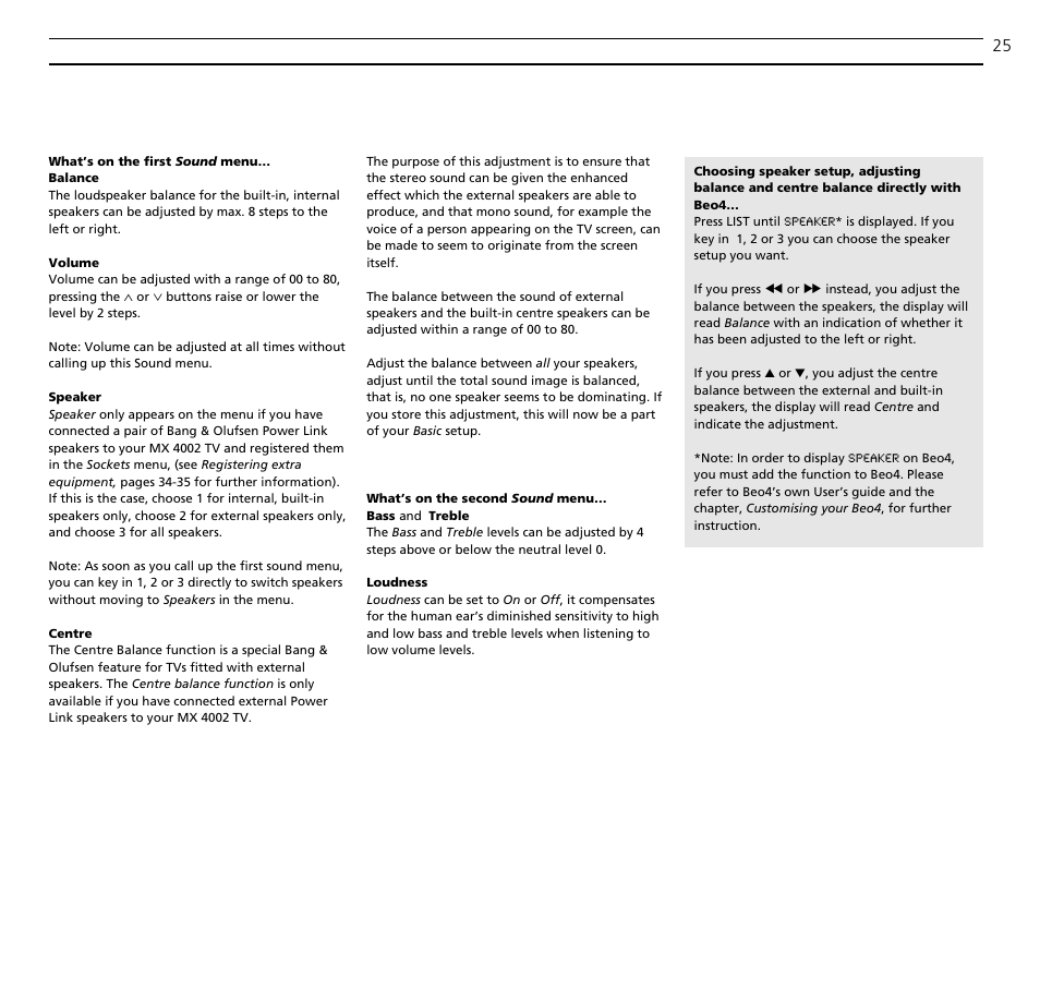 Bang & Olufsen BeoVision MX_4002 - User Guide User Manual | Page 25 / 36