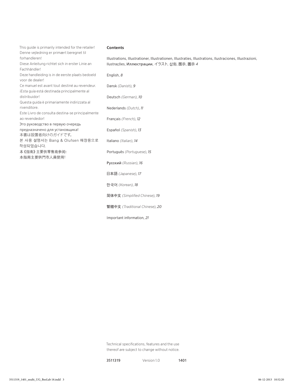 Bang & Olufsen BeoLab 18 - User Guide User Manual | Page 3 / 24