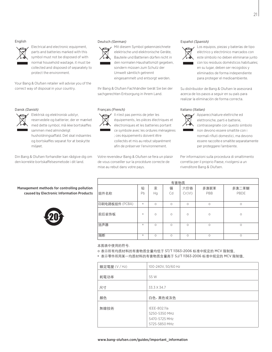 Bang & Olufsen BeoLab 19 - User Guide User Manual | Page 21 / 24