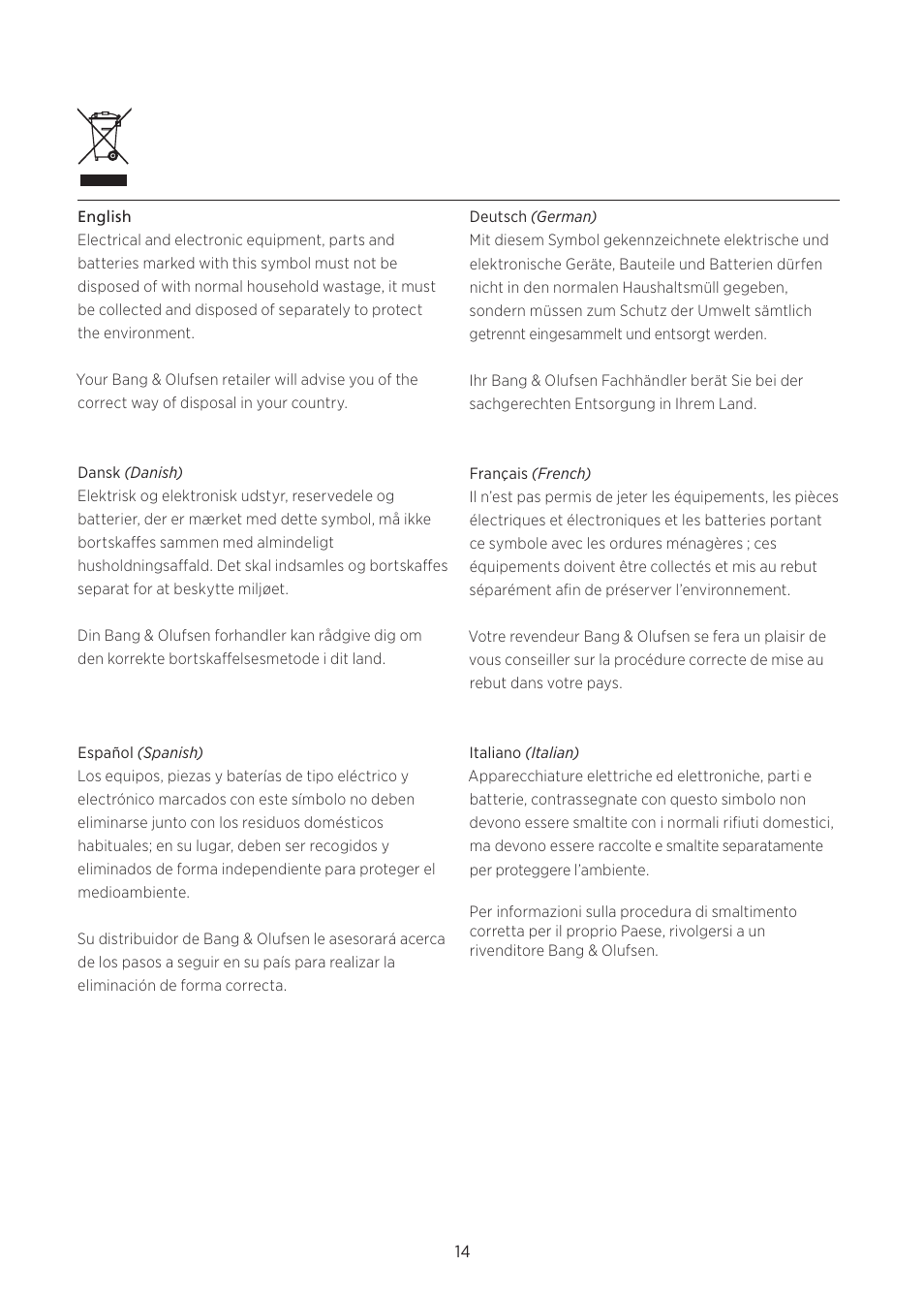 Bang & Olufsen BeoPlay S8 - Quick Guide User Manual | Page 14 / 16