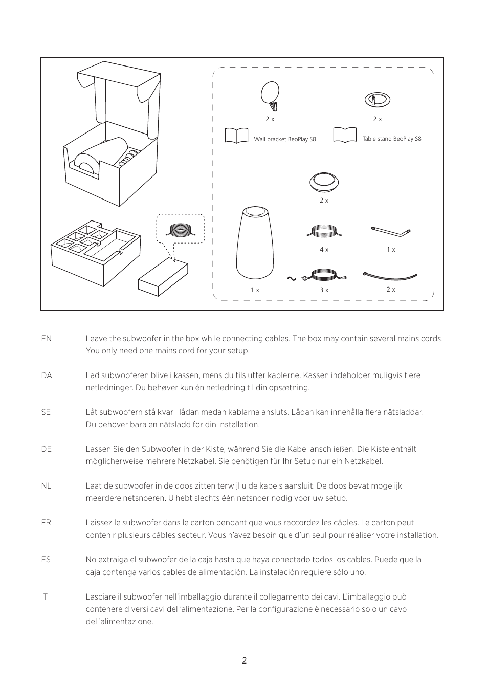 Bang & Olufsen BeoPlay S8 - Quick Guide User Manual | Page 2 / 16