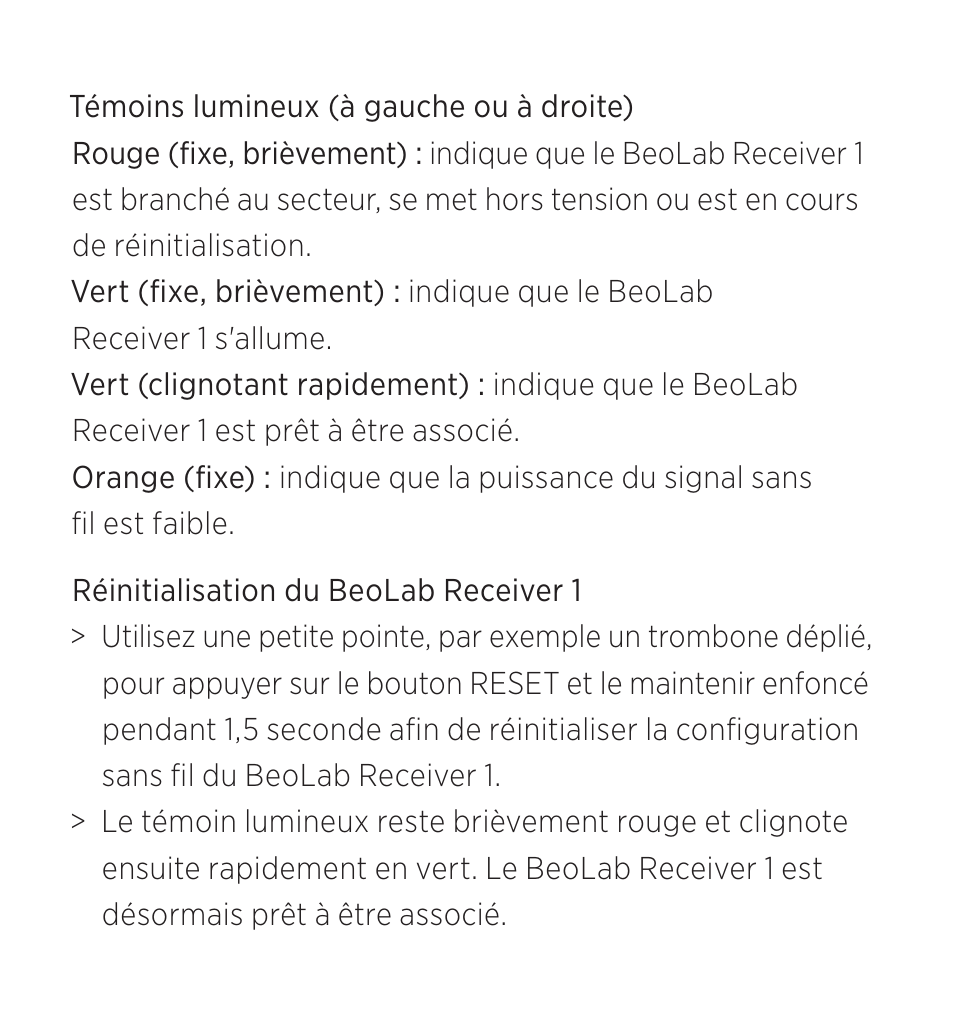 Bang & Olufsen BeoLab Receiver 1 - User Guide User Manual | Page 15 / 32