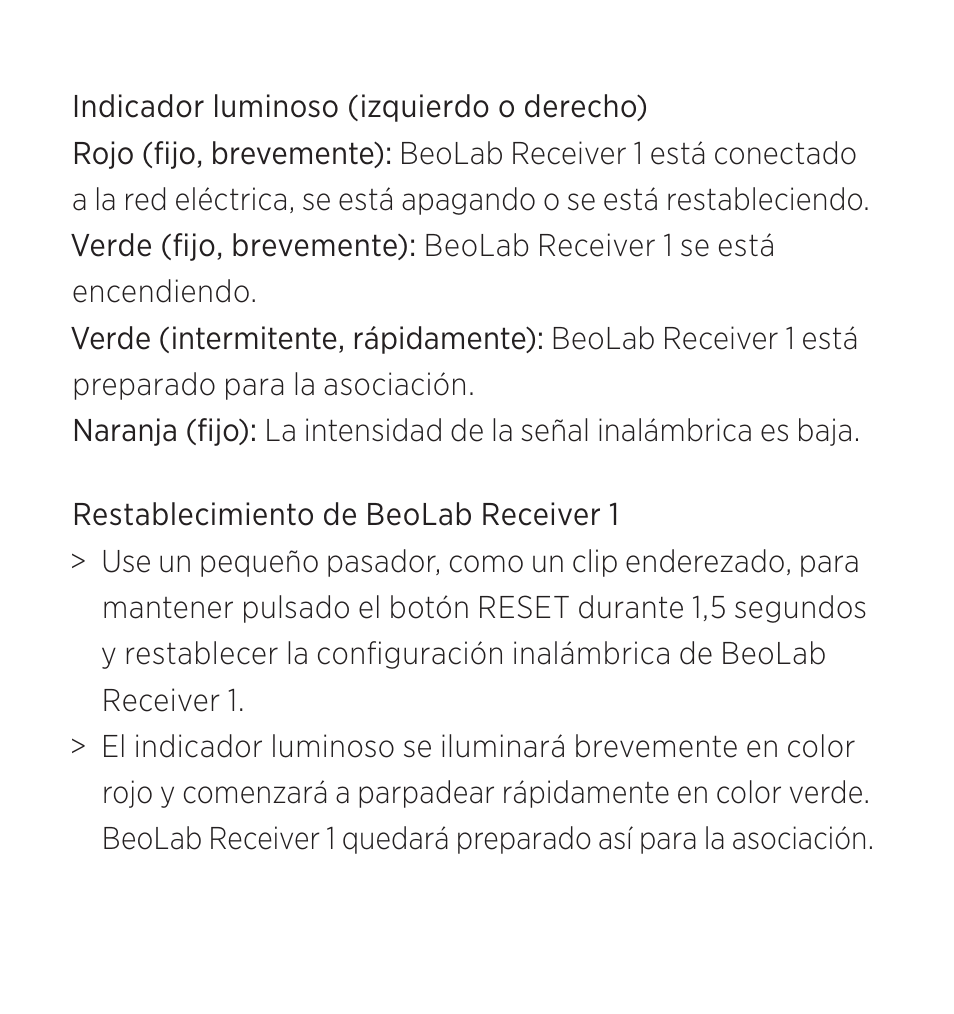 Bang & Olufsen BeoLab Receiver 1 - User Guide User Manual | Page 17 / 32