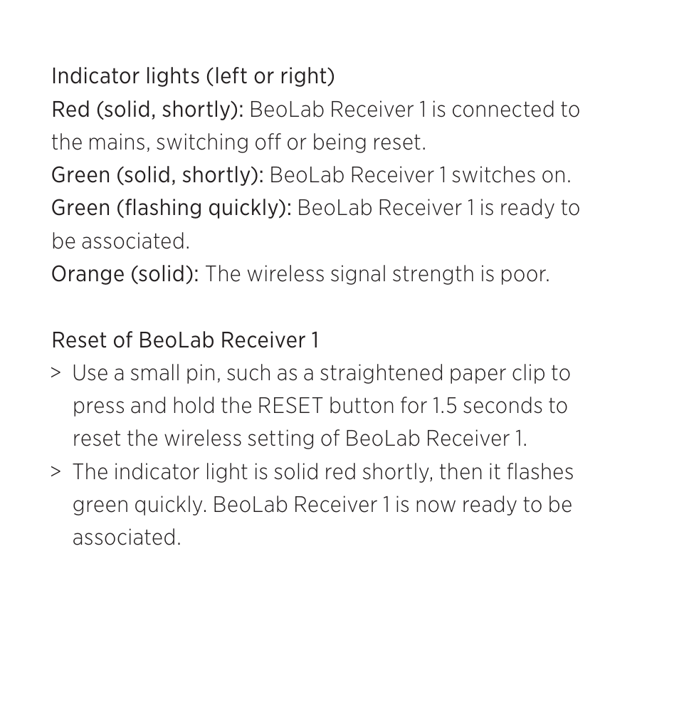 Bang & Olufsen BeoLab Receiver 1 - User Guide User Manual | Page 7 / 32