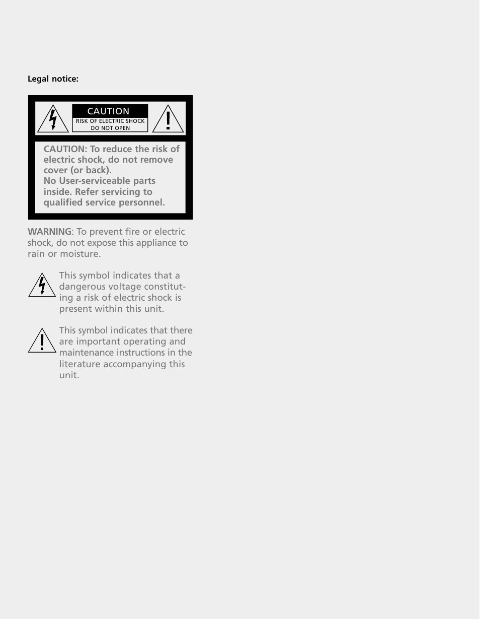 Caution | Bang & Olufsen BeoLab 1 - User Guide User Manual | Page 2 / 12