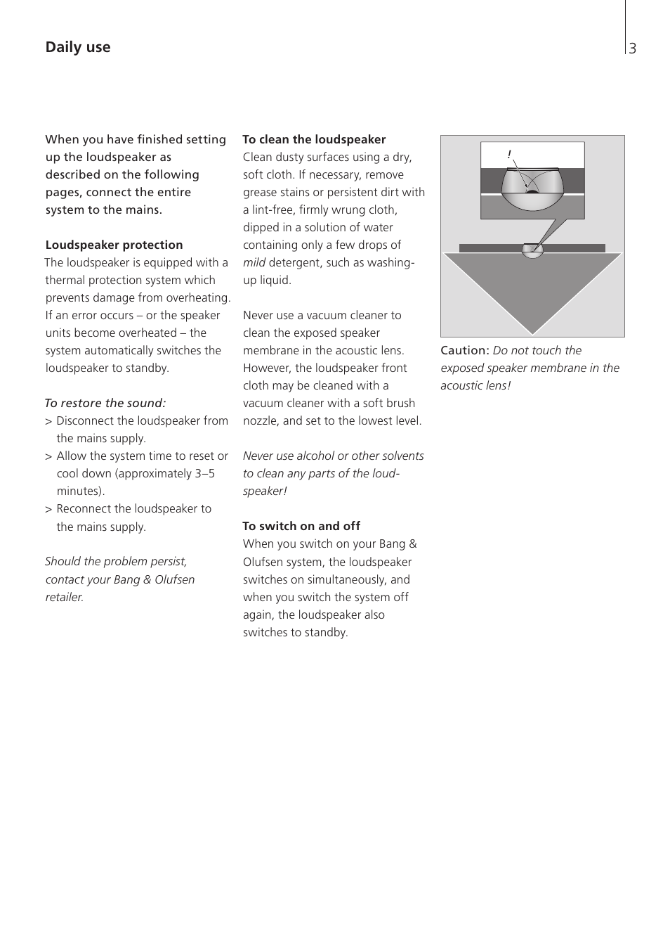 Daily use | Bang & Olufsen BeoLab 10 - User Guide User Manual | Page 3 / 12