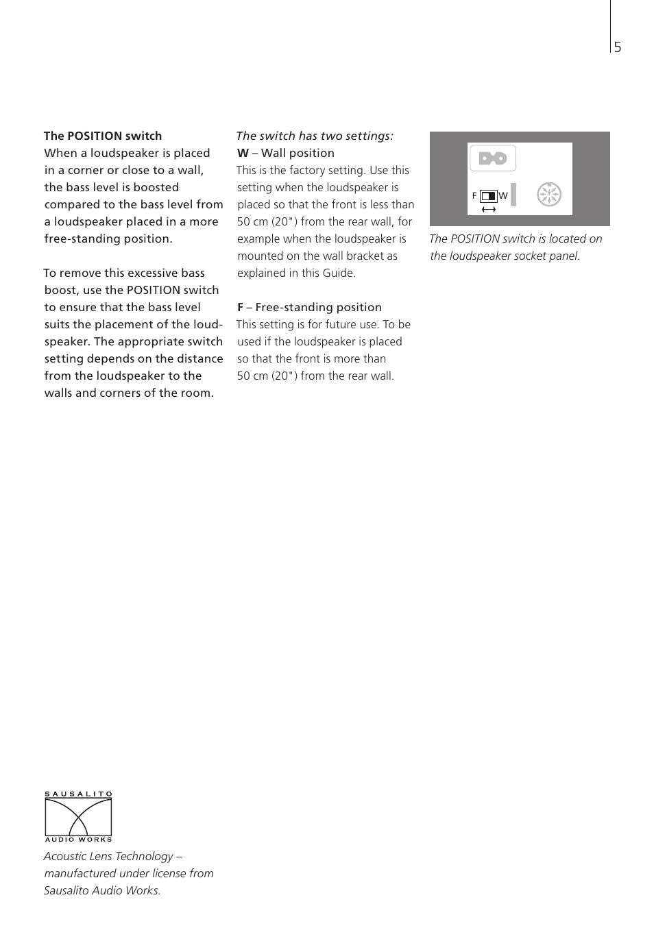 The position switch | Bang & Olufsen BeoLab 10 - User Guide User Manual | Page 5 / 12