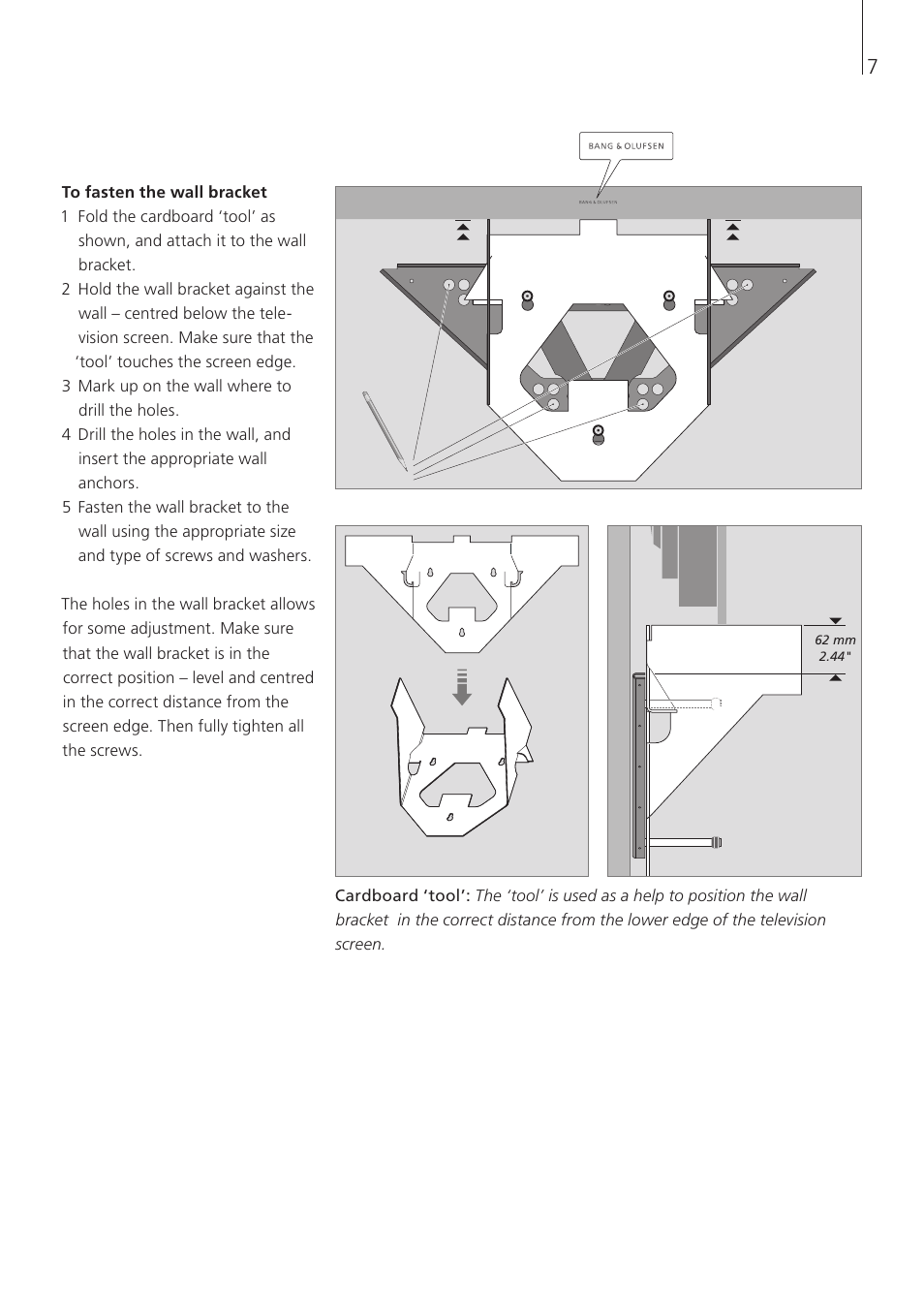 To fasten the wall bracket | Bang & Olufsen BeoLab 10 - User Guide User Manual | Page 7 / 12