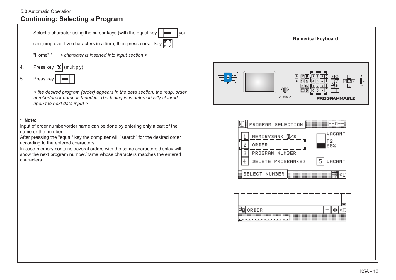 Continuing: selecting a program | Baumfolder Baumcut Programmable 26.4 User Manual | Page 47 / 104