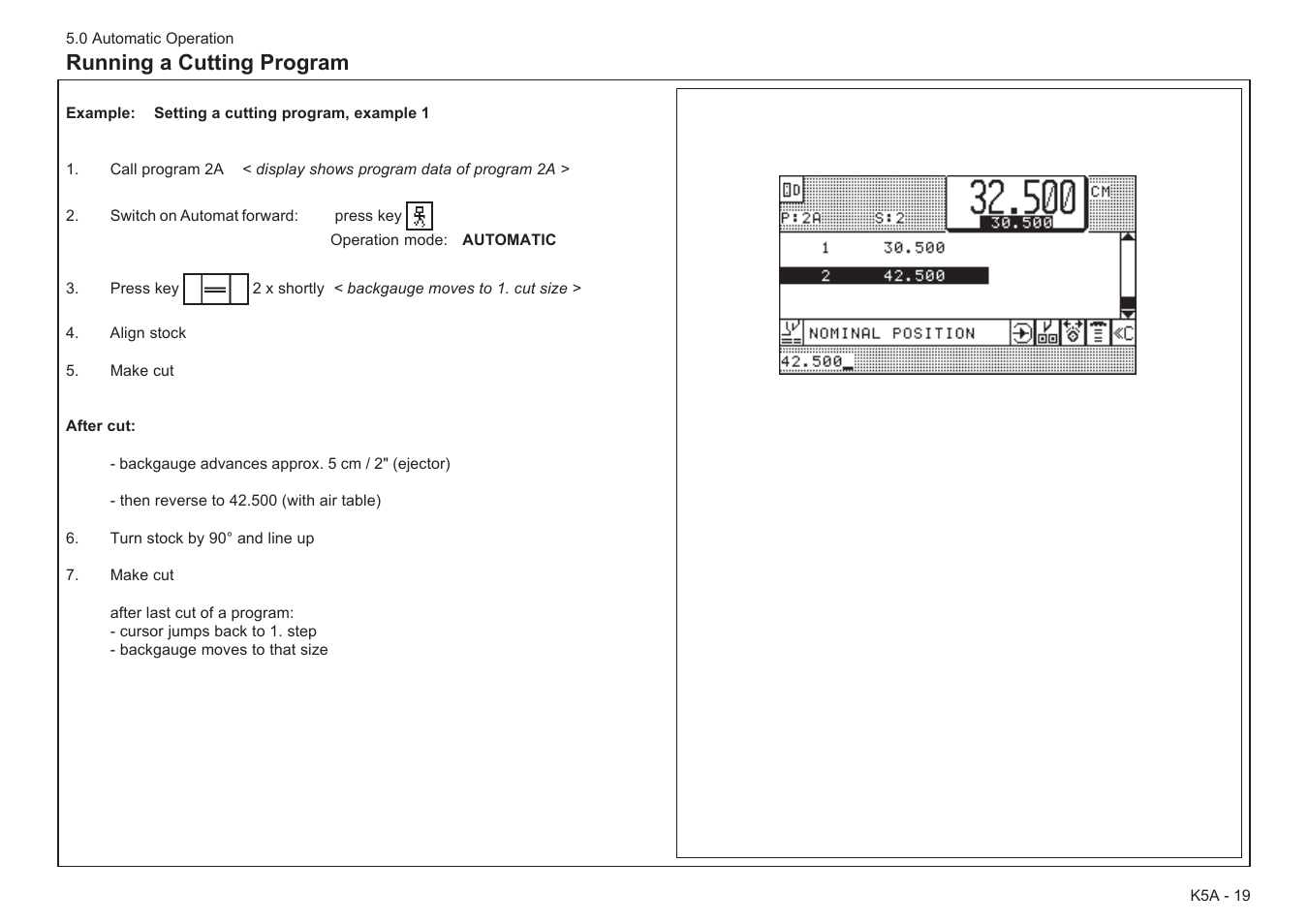 Running a cutting program | Baumfolder Baumcut Programmable 26.4 User Manual | Page 53 / 104