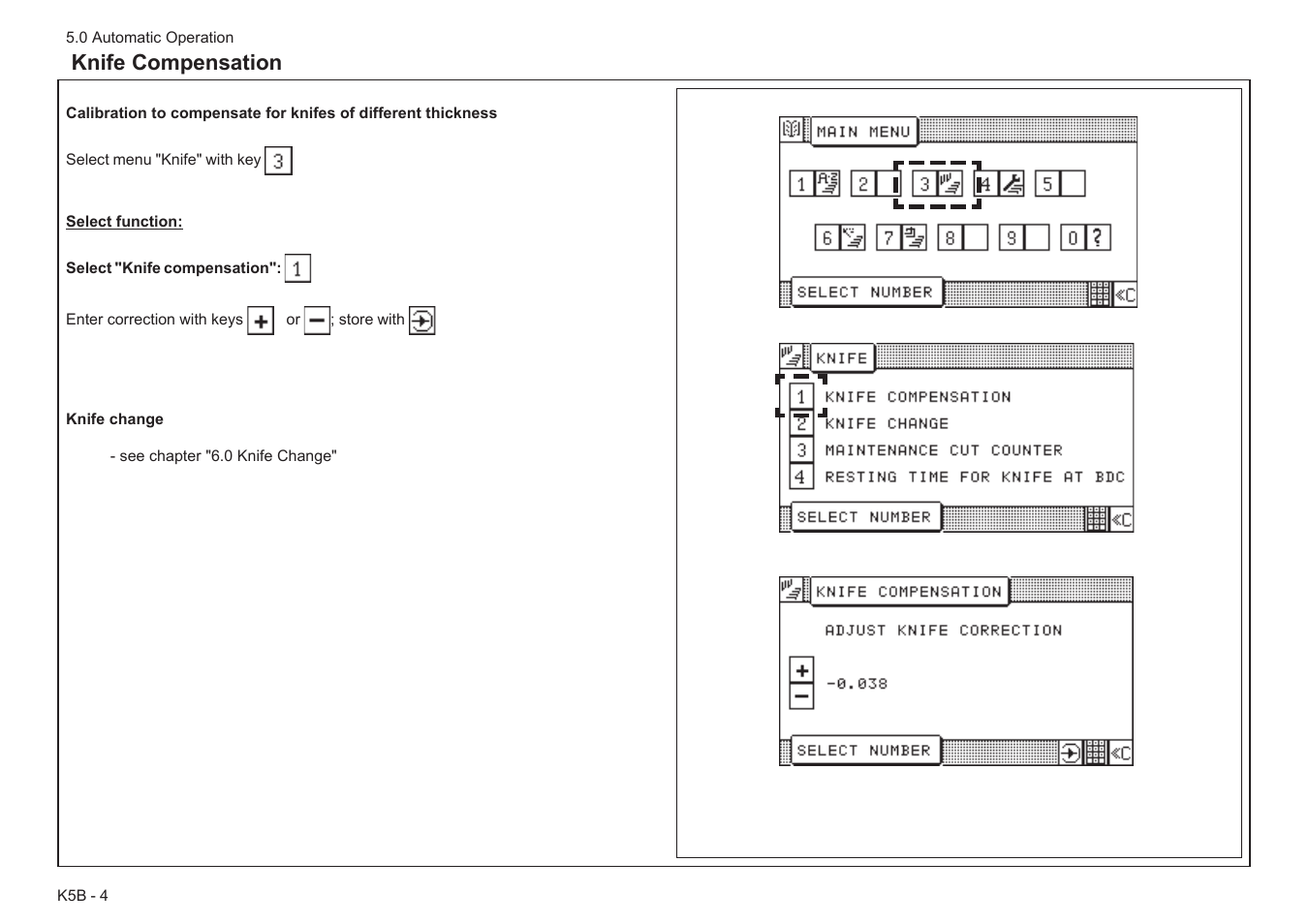 Knife compensation | Baumfolder Baumcut Programmable 26.4 User Manual | Page 64 / 104