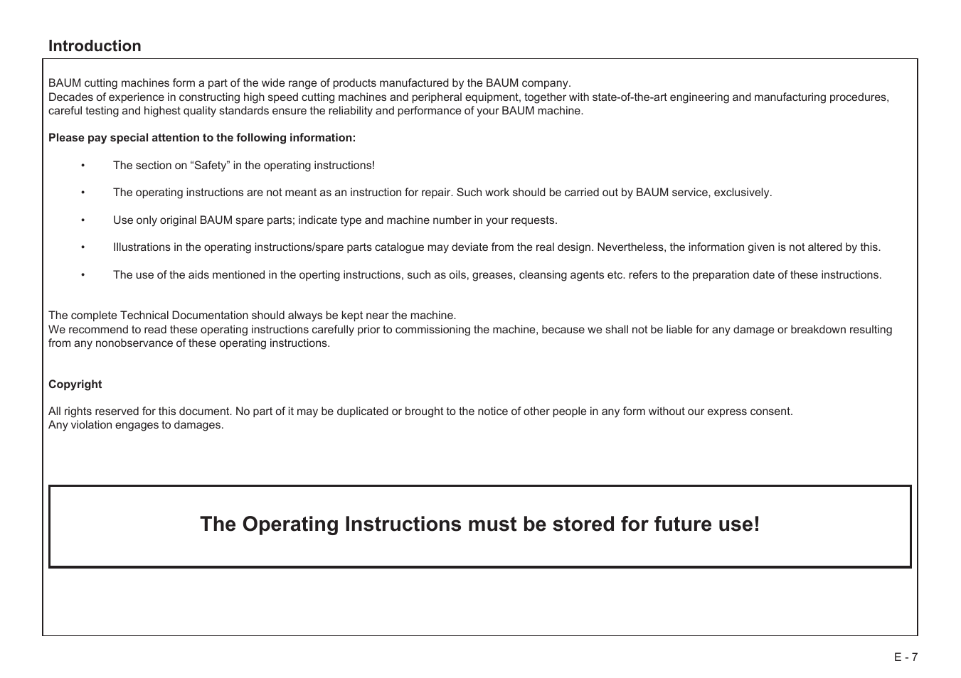Baumfolder Baumcut Programmable 26.4 User Manual | Page 7 / 104