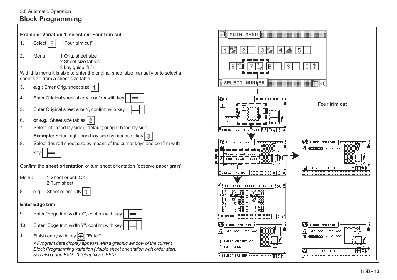 Block programming | Baumfolder Baumcut Programmable 26.4 User Manual | Page 73 / 104
