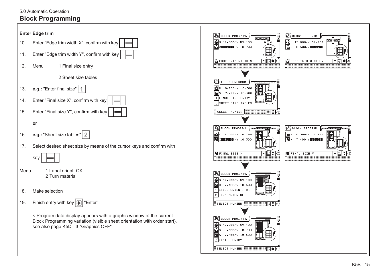 Block programming | Baumfolder Baumcut Programmable 26.4 User Manual | Page 75 / 104
