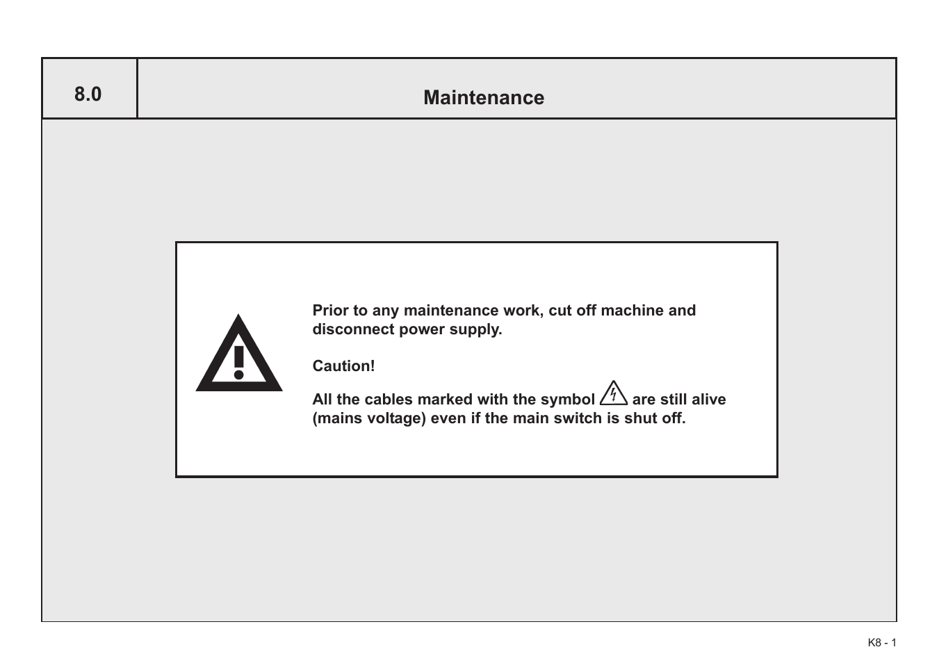 0 maintenance | Baumfolder Baumcut Programmable 26.4 User Manual | Page 99 / 104