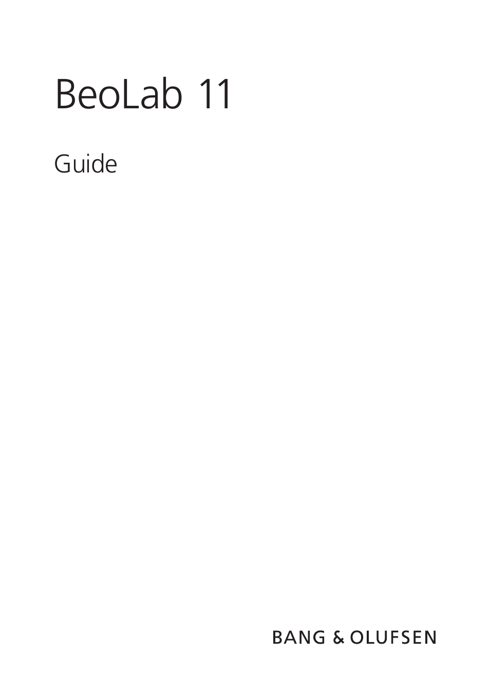 Bang & Olufsen BeoLab 11 - User Guide User Manual | 12 pages