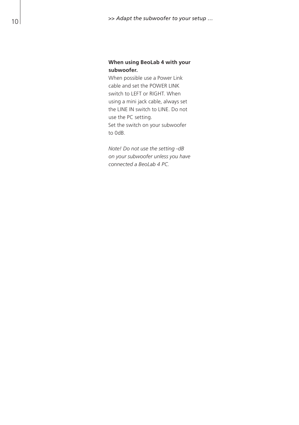 Bang & Olufsen BeoLab 11 - User Guide User Manual | Page 10 / 12