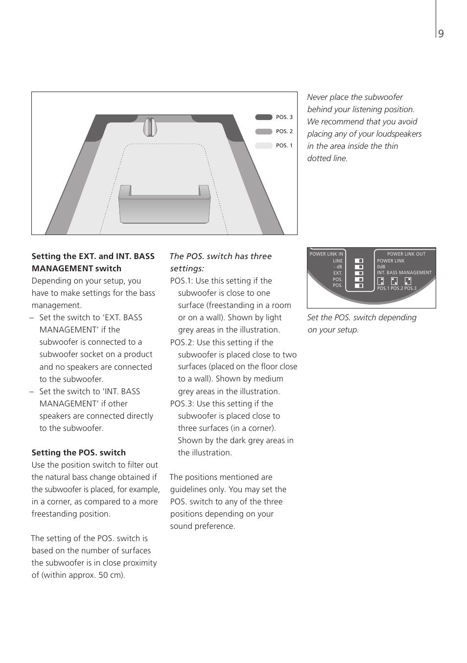 Adapt the subwoofer to your setup | Bang & Olufsen BeoLab 11 - User Guide User Manual | Page 9 / 12